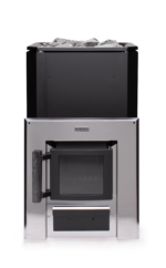 Piec opalany drewnem NARVI BLACK 20 TW Tunel - obrazek 2