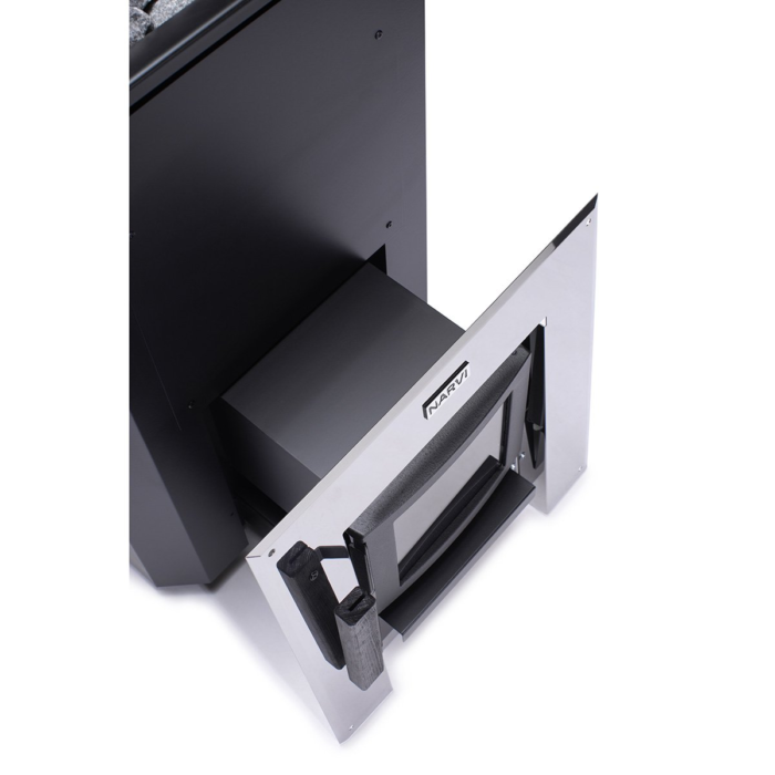 Piec opalany drewnem NARVI BLACK 20 TW Tunel - obrazek 4