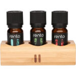 Zestaw aromatów do sauny RENTO 3x10ml w bambusowym stojaku