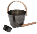 Ceber 5L i chochla do sauny z lakierowanego metalu SAUNIA - obrazek 2