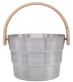 Wiaderko do sauny - stal szczotkowana 6 l SAUNIA