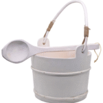 Wiaderko drewniane z chochlą do sauny SAUNIA