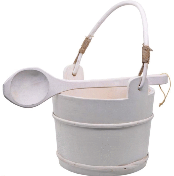 Wiaderko drewniane z chochlą do sauny SAUNIA - obrazek 1