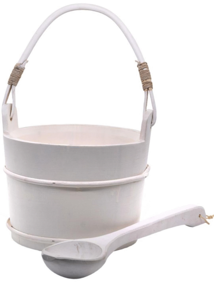 Wiaderko drewniane z chochlą do sauny SAUNIA - obrazek 2