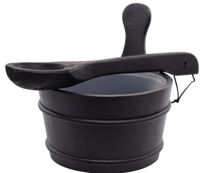 Ceber z chochlą do sauny czarny - SAUNIA - obrazek 1