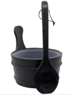 Ceber z chochlą do sauny czarny - SAUNIA - obrazek 2