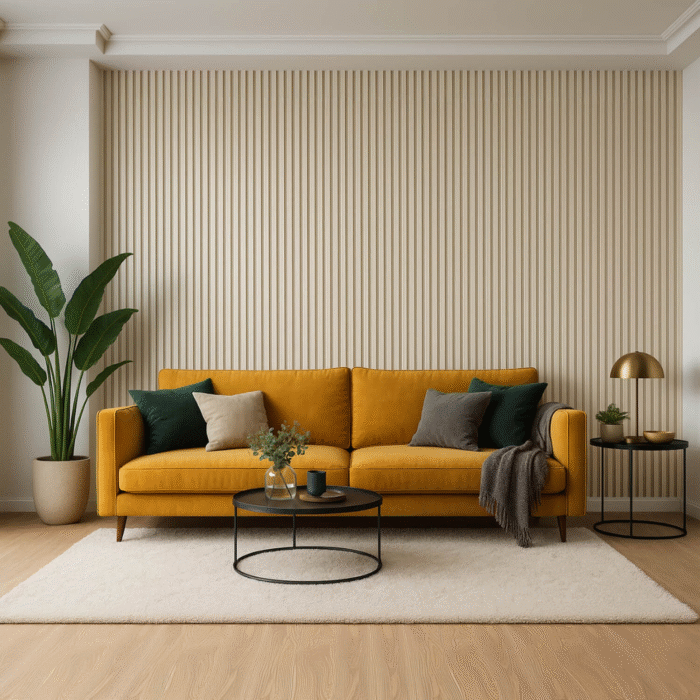 Lamele Ścienne Dekoracyjne Ecru Brokat – dł. 2,7 m - obrazek 3