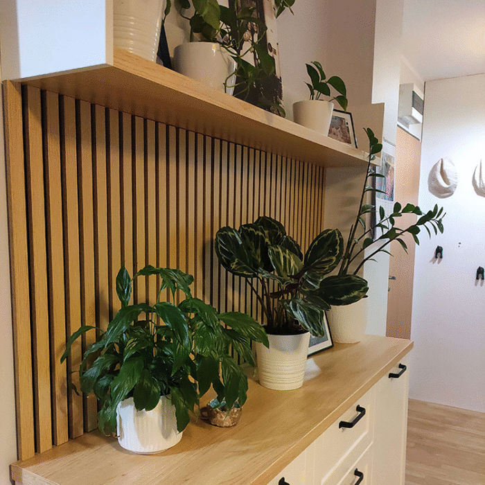 Lamele ścienne akustyczne na filcu Dąb Sonoma 2 x 32 cm – dł. 2,7 m - obrazek 7