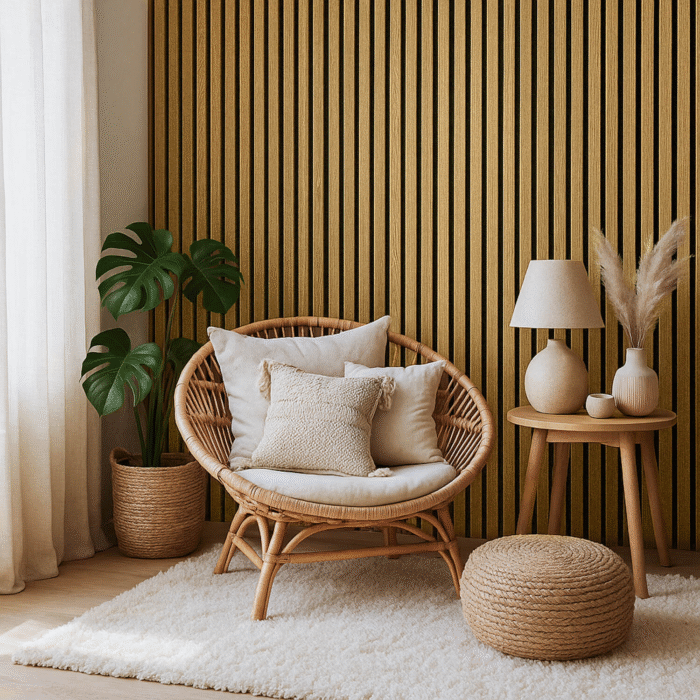 Lamele ścienne akustyczne na filcu Złoty Dąb 2,1 x 30,5 cm – dł. 2,7 m - obrazek 5