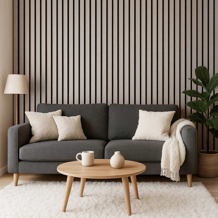 Lamele ścienne akustyczne na filcu Dąb Sonoma 2,1 x 30,5 cm – dł. 2,7 m - obrazek 6