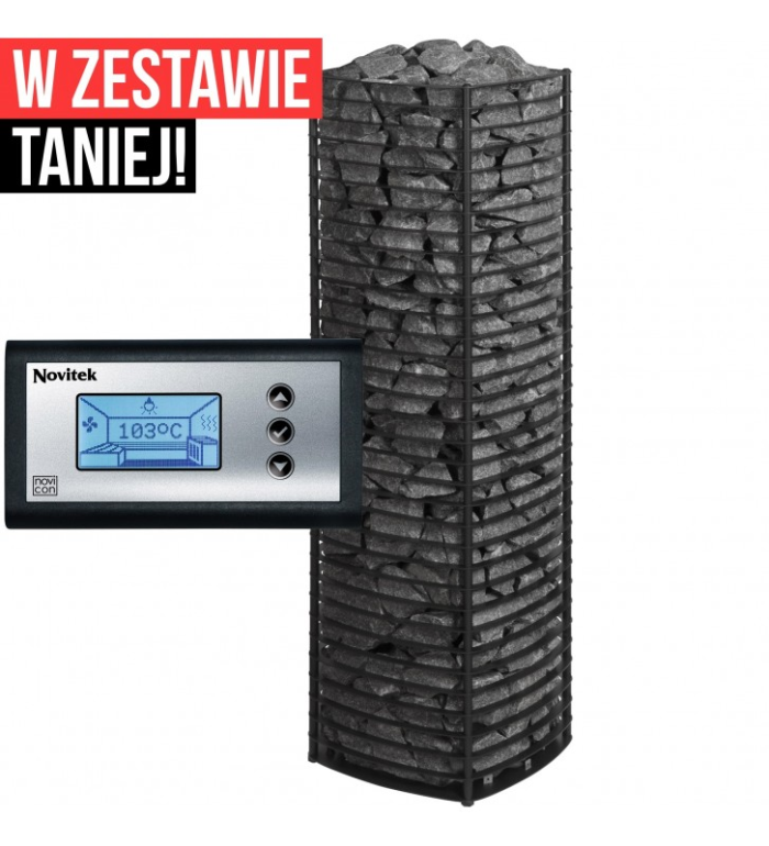 Elektryczny piec do sauny fińskiej NARVI VELVET E w zestawie ze sterownikiem NoviCon SI-12 - obrazek 1