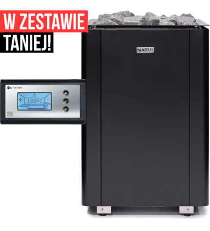 Elektryczny piec do sauny fińskiej NARVI Ultra w zestawie ze sterownikiem NoviCon SI-12