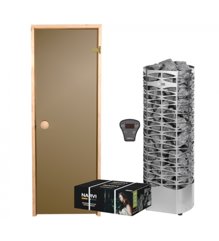 Zestaw piec NARVI Saana, sterownik, drzwi - obrazek 1