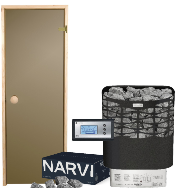 Zestaw piec NARVI NSE, sterownik NoviCon SI-12, drzwi - obrazek 1