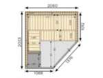 Kabina saunowa zewnętrzna HARVIA Variant S2020CV Corner View - obrazek 2
