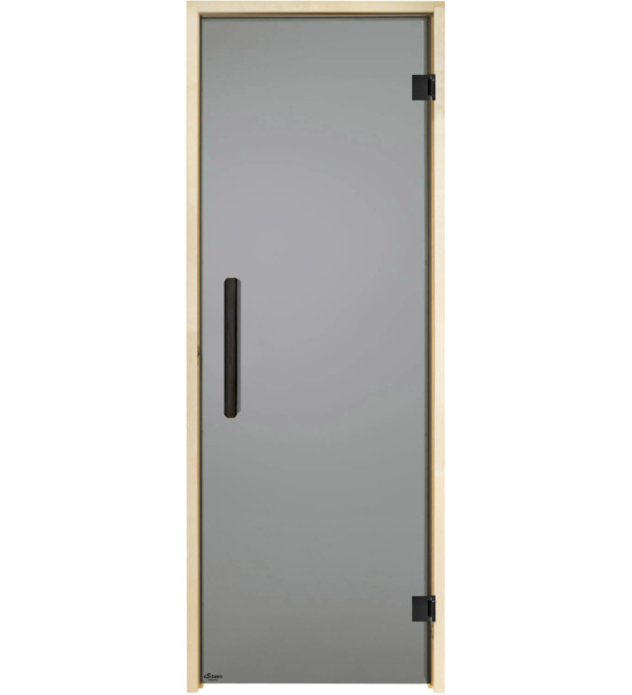 Drzwi do sauny fińskiej ISAUNA Robin (ościeżnica drewniana/czarne zawiasy) - obrazek 1