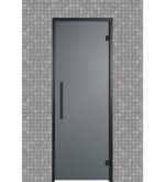 Drzwi do sauny fińskiej i łaźni parowej ISAUNA Robin M (ościeżnica aluminiowa/czarne zawiasy) - obrazek 2